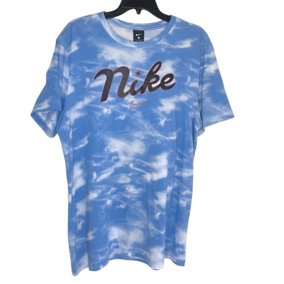 Nike Elite Dri Fit Logo Spellout  T-Shirt Size Large Blue Cloud - Picture 1 of 9